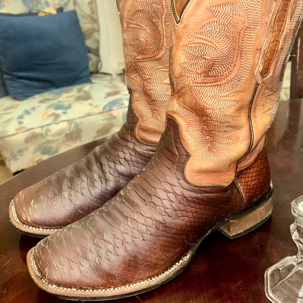 Dan Post Python Two-Tone Brown Western Boots 10.5… - image 4